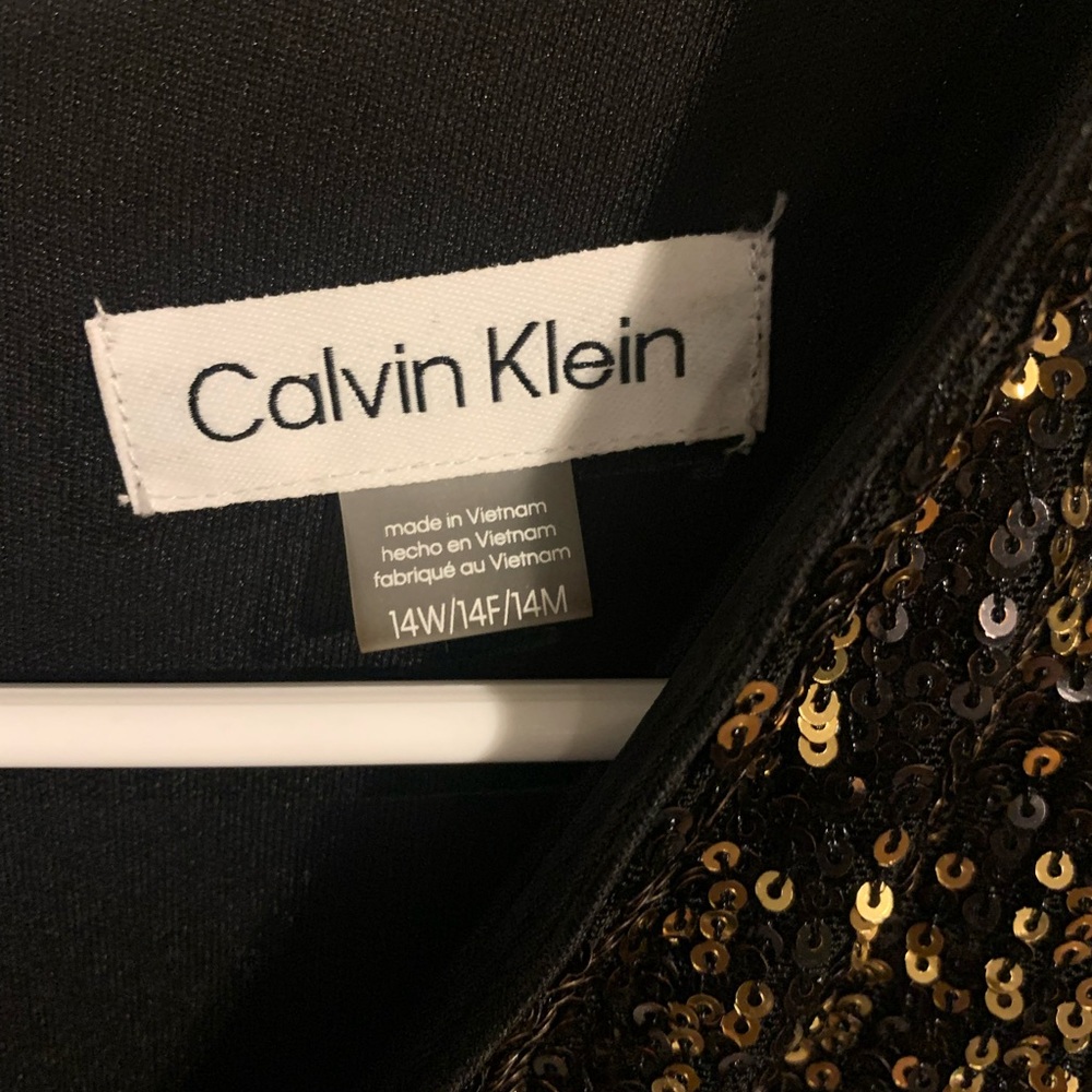 Calvin Klein Black and Gold Sequin Dress